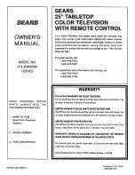 Предварительный просмотр 20 страницы Sears 274.42408390 SERIES Owner'S Manual