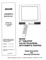 Предварительный просмотр 1 страницы Sears 274.42428390 SERIES Owner'S Manual