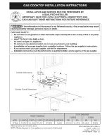 Sears 30" GAS RANGE Installation Instructions Manual preview