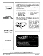 Preview for 36 page of Sears 358.356090-3.7/20" Operator'S Manual