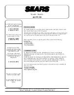 Preview for 16 page of Sears 461.99120 Owner'S Use And Care Manual