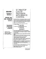 Предварительный просмотр 20 страницы Sears 580.40388390 Series Owner'S Manual