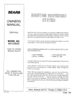 Preview for 20 page of Sears 625.349290 Manual