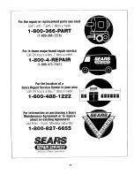 Preview for 34 page of Sears 626.54528690 Series Owner'S Manual