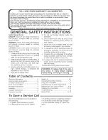 Preview for 2 page of Sears 758.144108 Kenmore Operating Instructions Manual