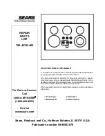 Sears 790.42743405 Repair Parts List Manual preview