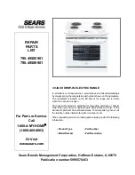 Предварительный просмотр 1 страницы Sears 790.45582901 Repair Parts List Manual