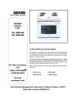 Предварительный просмотр 1 страницы Sears 790.45582902 Repair Parts List Manual