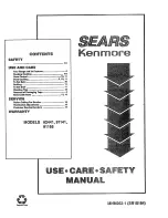 Sears 9116244190 Use Use, Care, Safety Manual preview