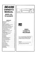 Sears 934.5512559 Owner'S Manual preview