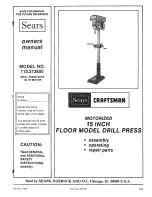 Предварительный просмотр 1 страницы Sears Craftsman 113.213850 Owner'S Manual