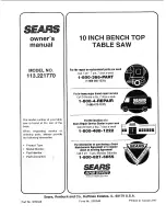 Предварительный просмотр 44 страницы Sears Craftsman 113.221770 Owner'S Manual