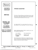 Preview for 28 page of Sears Craftsman 113.239201 Owner'S Manual