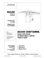 Sears Craftsman 113.274600C Owner'S Manual preview