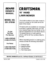 Preview for 5 page of Sears Craftsman 291.376100 Owner'S Manual