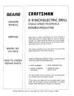 Предварительный просмотр 8 страницы Sears Craftsman 315.10010 Owner'S Manual