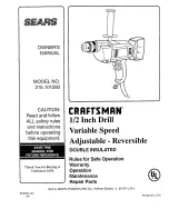 Предварительный просмотр 1 страницы Sears craftsman 315.101280 Owner'S Manual