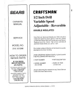 Предварительный просмотр 14 страницы Sears craftsman 315.101280 Owner'S Manual