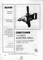 Предварительный просмотр 1 страницы Sears Craftsman 315.10280 Owner'S Manual