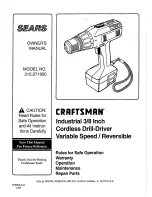 Sears craftsman 315.271900 Owner'S Manual предпросмотр