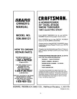 Предварительный просмотр 44 страницы Sears Craftsman 536.886121 Owner'S Manual