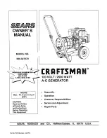 Sears Craftsman 580.327270 Owner'S Manual preview