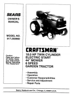 Sears Craftsman 917.255960 Owner'S Manual preview