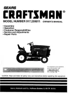 Preview for 1 page of Sears Craftsman 917.259011 Owner'S Manual