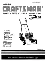 Preview for 1 page of Sears Craftsman 917.372810 Owner'S Manual