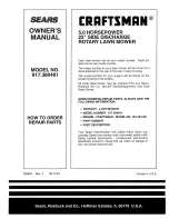 Preview for 20 page of Sears Craftsman 917.380481 Owner'S Manual