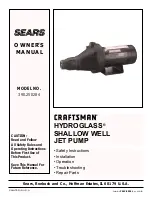 Preview for 1 page of Sears CRAFTSMAN HYDROGLASS 390.250284 Owner'S Manual