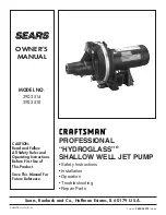 Sears CRAFTSMAN HYDROGLASS 390.2514 Owner'S Manual preview