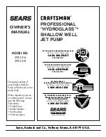 Предварительный просмотр 16 страницы Sears CRAFTSMAN HYDROGLASS 390.2514 Owner'S Manual