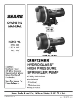 Sears CRAFTSMAN HYDROGLASS 390.2622 Owner'S Manual предпросмотр