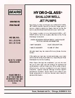 Preview for 8 page of Sears HYDRO-GLASS 390.250290 Owner'S Manual