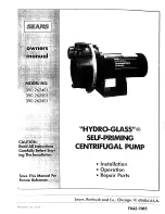 Preview for 1 page of Sears HYDRO-GLASS 390.262401 Owner'S Manual