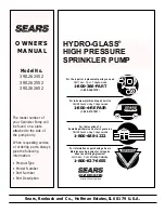 Предварительный просмотр 12 страницы Sears HYDRO-GLASS 390.262452 Owner'S Manual