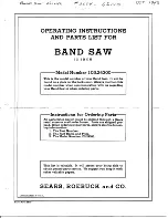 Preview for 1 page of Sears IO3.243OO Operating & Parts Manual