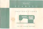 Preview for 1 page of Sears Kenmore 1503 Instructions Manual