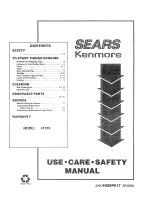 Preview for 1 page of Sears Kenmore 41329 Use, Care, Safety Manual