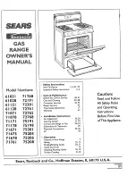 Предварительный просмотр 1 страницы Sears Kenmore 61021 Owner'S Manual