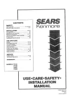 Sears Kenmore 75161 Use & Care Manual preview