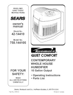 Sears Kenmore 758.144105 Owner'S Manual preview