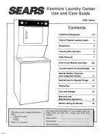 Sears Kenmore 91601 Series Use And Care Manual preview