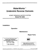 Sears WaterWorks RO 2000 Installation & Operation Manual preview