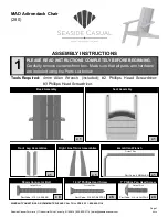 Preview for 1 page of Seaside Casual MAD Adirondack Chair 280 Assembly Instructions