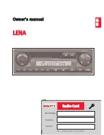 Preview for 3 page of Seat Radio LENA Owner'S Manual