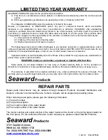 Preview for 22 page of Seaward WATER HEATERS Owner'S Manual