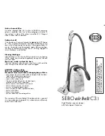 Sebo air belt C3.1 Owner'S Manual предпросмотр