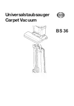 Предварительный просмотр 1 страницы Sebo BS 36 Comfort Assembly & Maintenance Manual